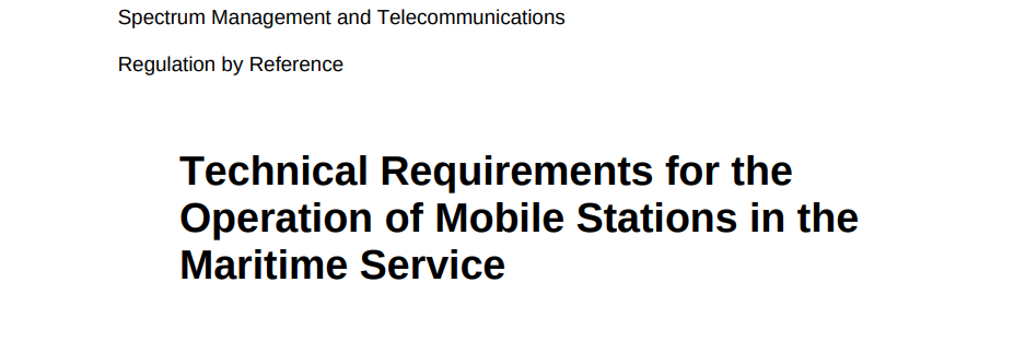 RBR 2 - Technical Requirements for the Operation of Mobile Stations in the Maritime Service