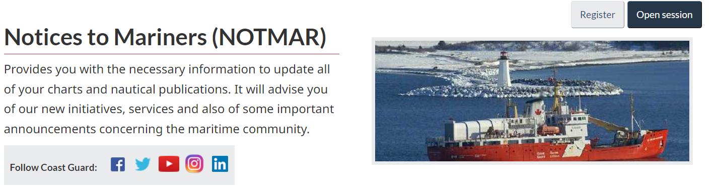 Link to Notices to Mariners